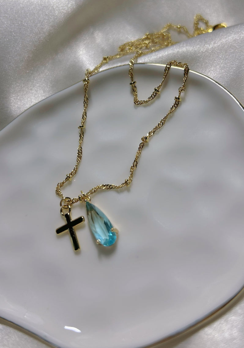 Aurora Cross Necklace (24k Gold Filled)