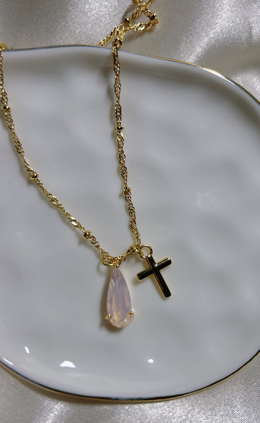 Aurora Cross Necklace (24k Gold Filled)